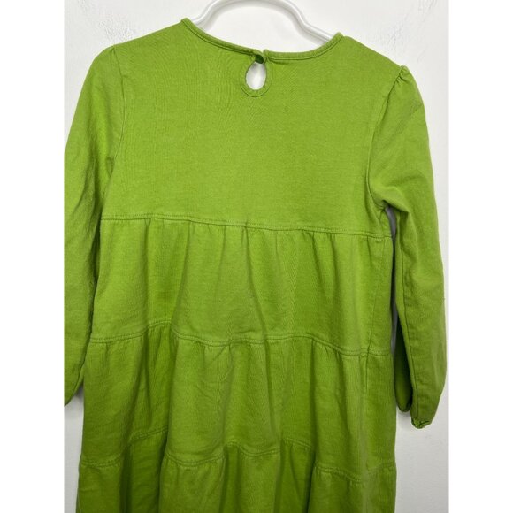 J Khaki Kids Dress | Girls 5 | Green Long Sleeve Owl Print Tiered Cotton - Picture 7 of 15